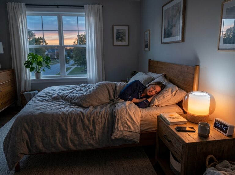 automate bedroom alarm lights